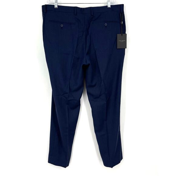 Ted Baker OVVAT Performance Suit Trouser Pants Wool Navy Blue Men's 40R - Picture 2 of 8